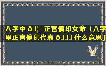 八字中 🦍 正官偏印女命（八字里正官偏印代表 🐈 什么意思）